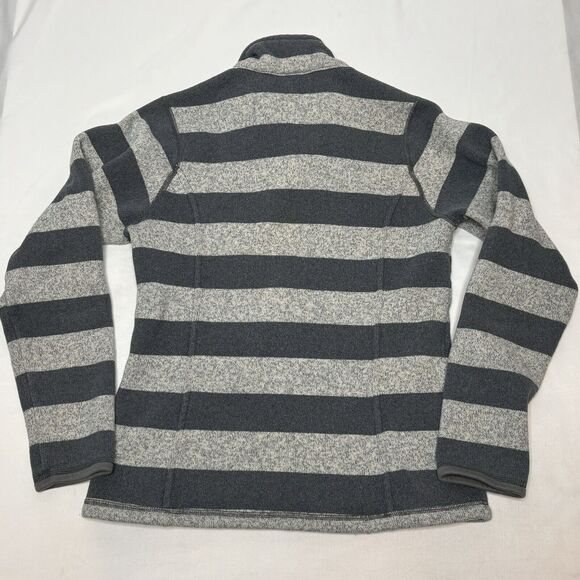 Patagonia Better Sweater Womens SMALL 1/2 Zip Gray Stripe Fleece Pullover - Picture 2 of 9